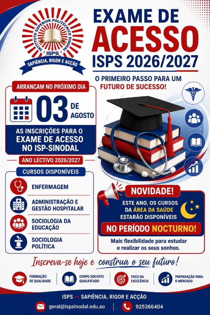 Cartaz Oficial do Exame de Acesso ISPS 2026/2027